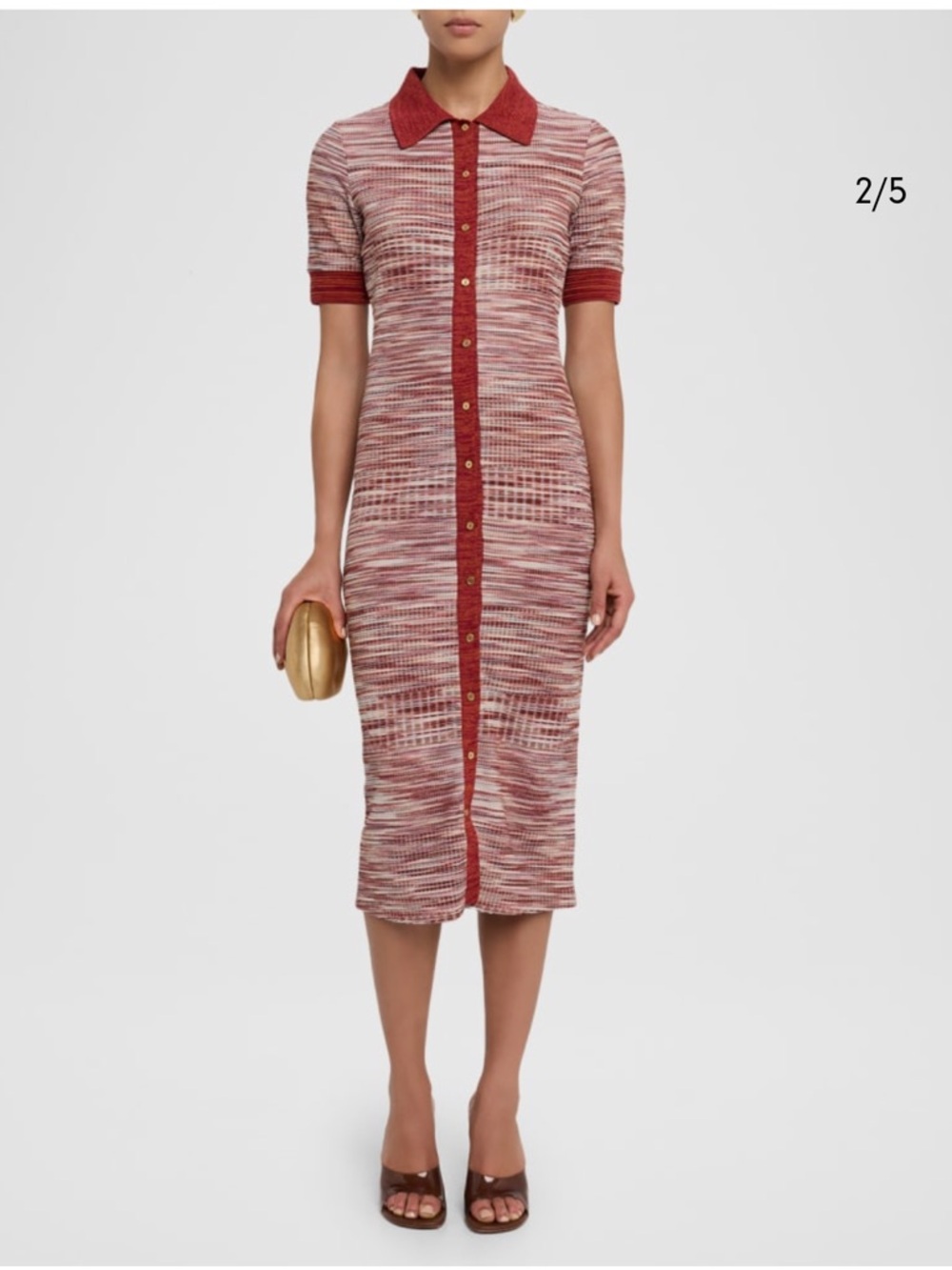 Ramy Brook Elijah Space Dye Midi Dress Small